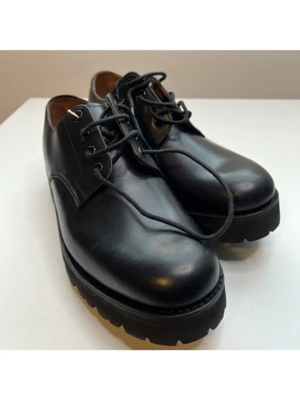 Grenson Lace Up Derby Shoe Mens US 9 UK 8.5 Black Leather NWOB